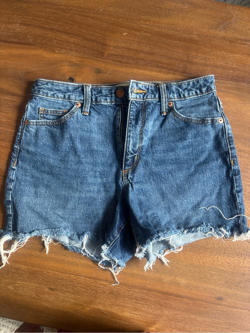 Universal Thread Dark Blue Distressed Denim Cutoff Shorts